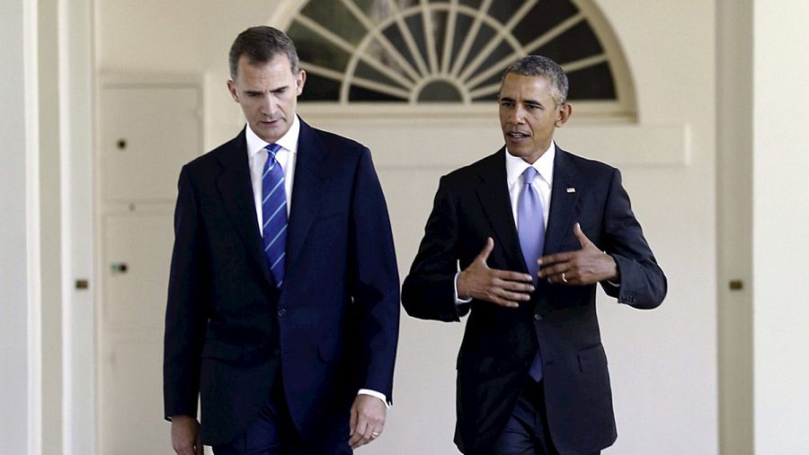 El rey Felipe VI junto a Obama
