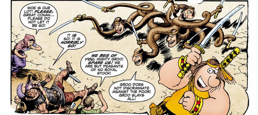 Viñeta de 'Groo vs. Conan'
