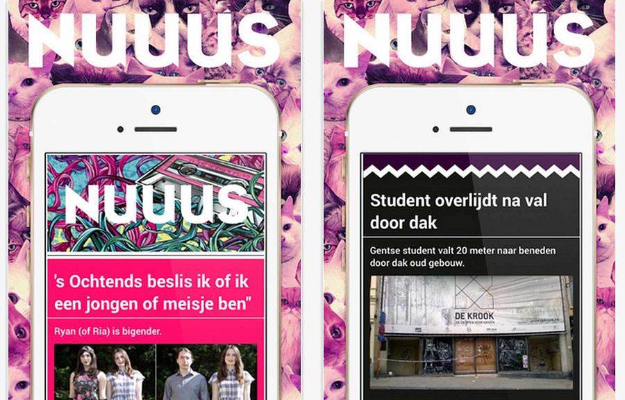 Este era el aspecto que tenía la app de contenidos de actualidad de la VRT dirigida a los más jóvenes.