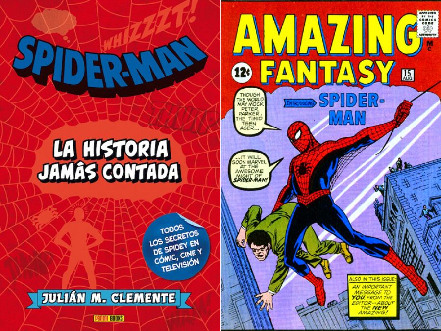 Portadas de 'Amazing fantasy 15' y 'Spider-Man: La historia jamás contada'