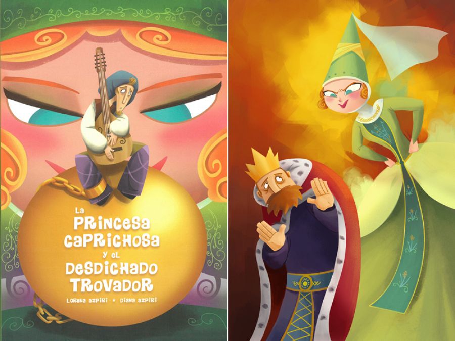 Portada y página de 'La princesa caprichosa y el desdichado trovador'