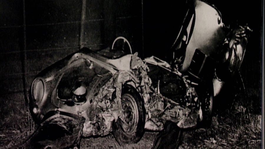 Estado del coche de James Dean tras el accidente mortal del actor