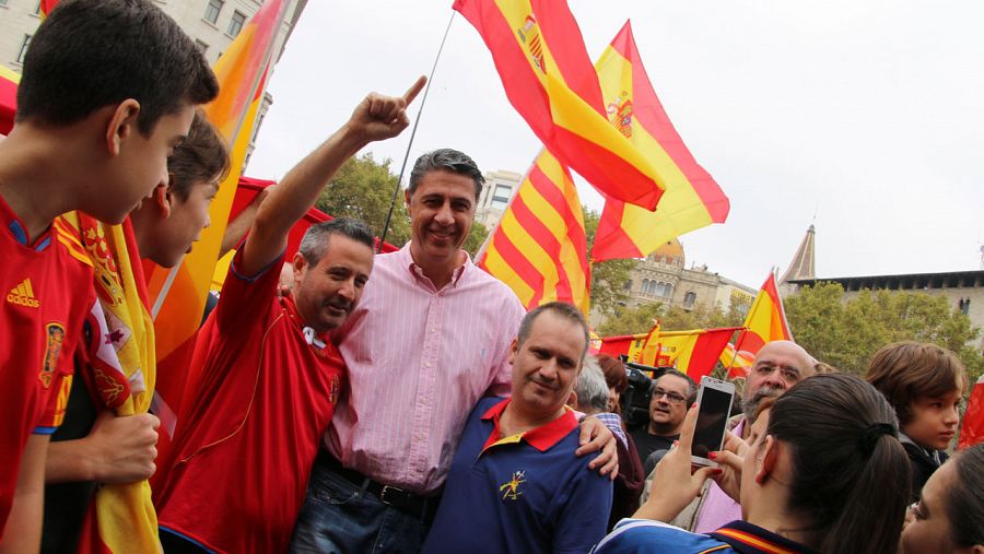 Xavier García Albiol en la manifestación de Barcelona en una foto facilitada por el PP.