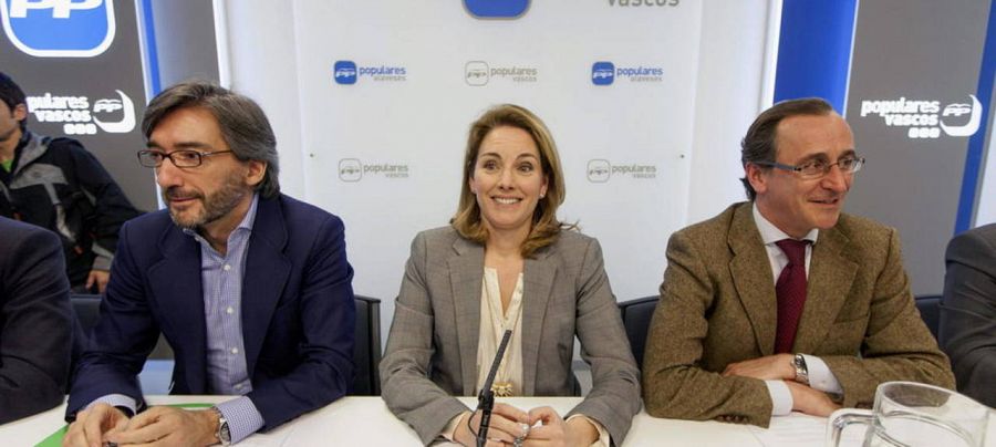 Iñaki Oyarzábal (exsecretario general del PP Vasco), Arantza Quiroga y Alfonso Alonso.