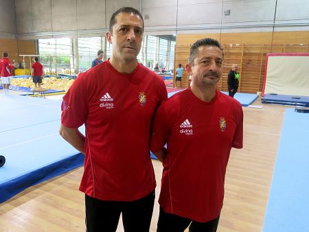 Fernando Siscar y Benjamín Bango, equipo técnico de la selección de gimnasia