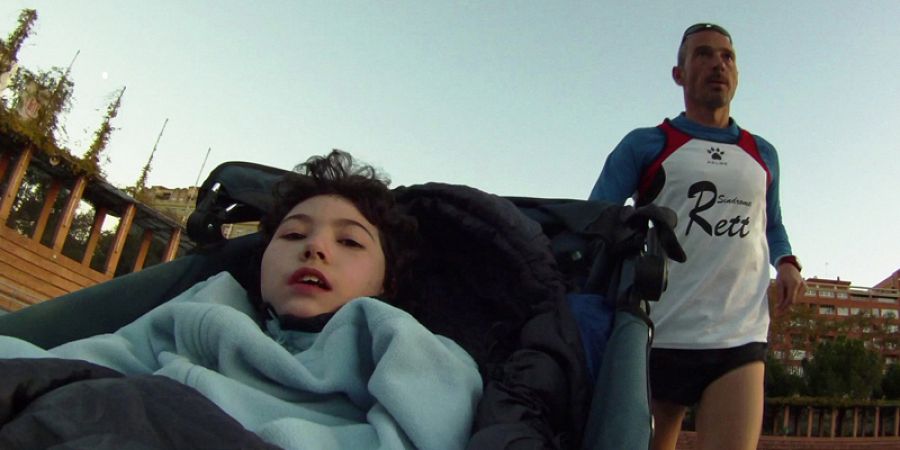 Josele y María en plena carrera