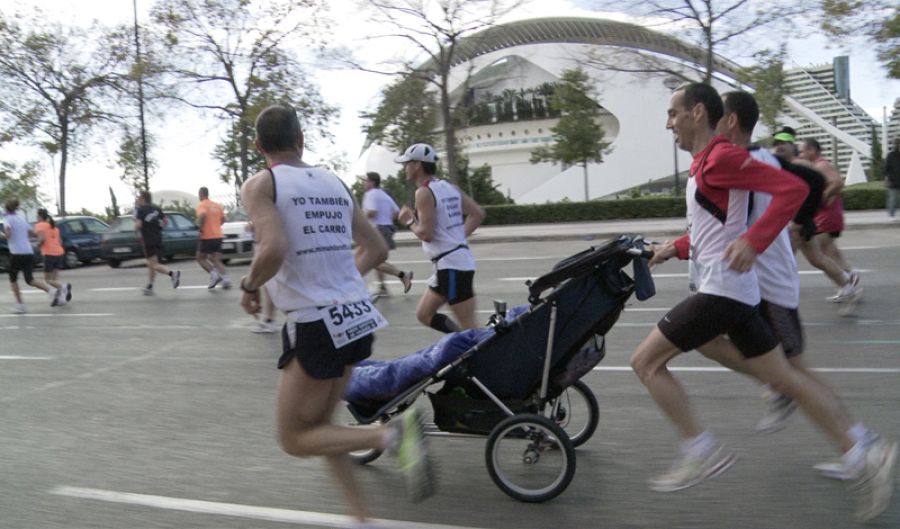 Josele y María en una carrera