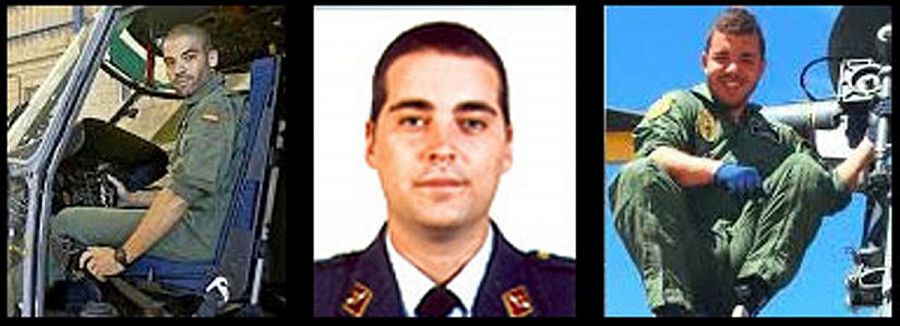 De izda. a dcha., el capitán José Morales Rodríguez, el teniente Saúl López Quesada, y el sargento Jhonander Josué Ojeda Alemán