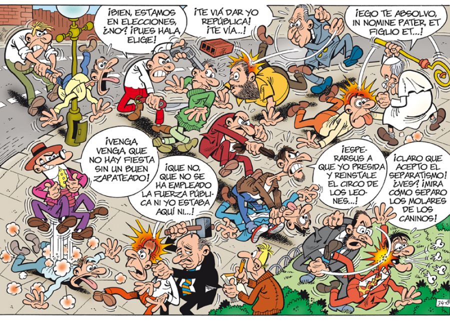 Viñeta de '¡Elecciones!' con varios personajes famosos