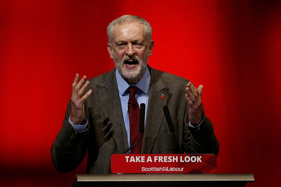El nuevo líder del Partido Laborista, Jeremy Corbyn, en un mitin en Escocia