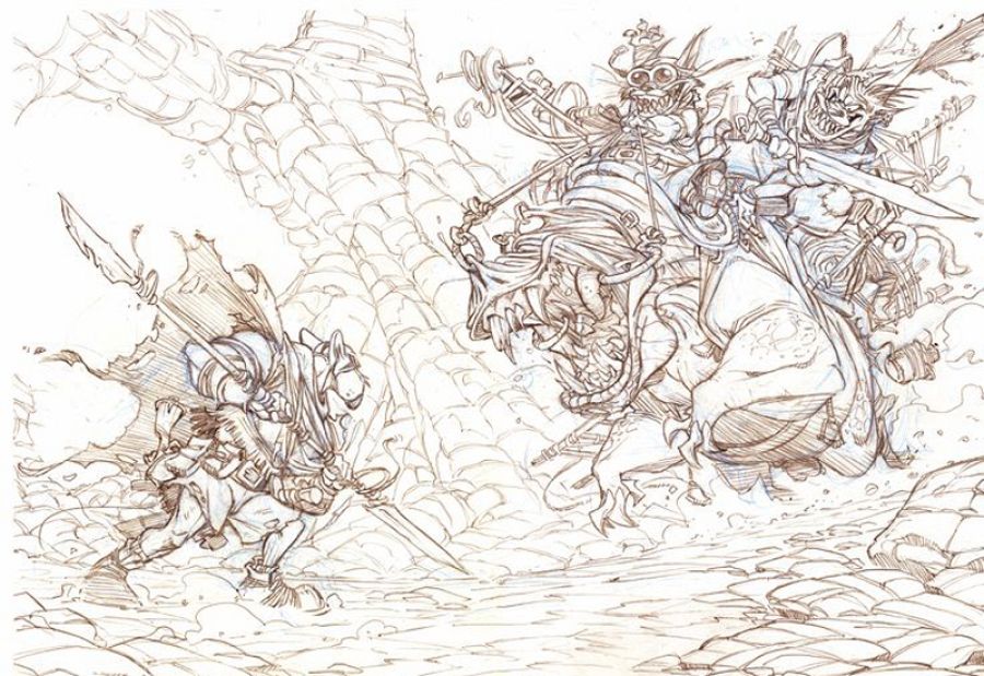 Lápices para una ilustración de 'Solo'