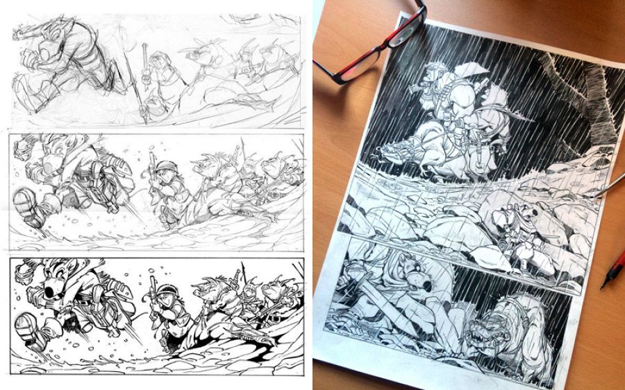 Páginas en las que se aprecia el sistema de trabajo de Óscar Martín