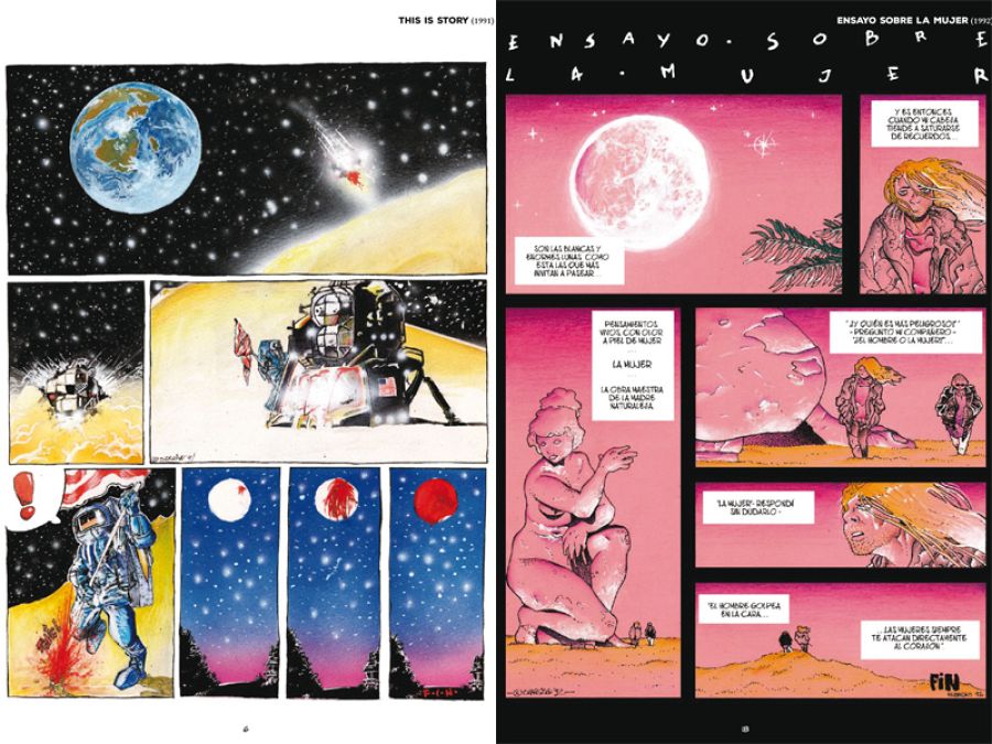 Dos historietas primerizas de Sergio Bleda, 'This is story' (1991) y 'Ensayo sobre la mujer' (1992)