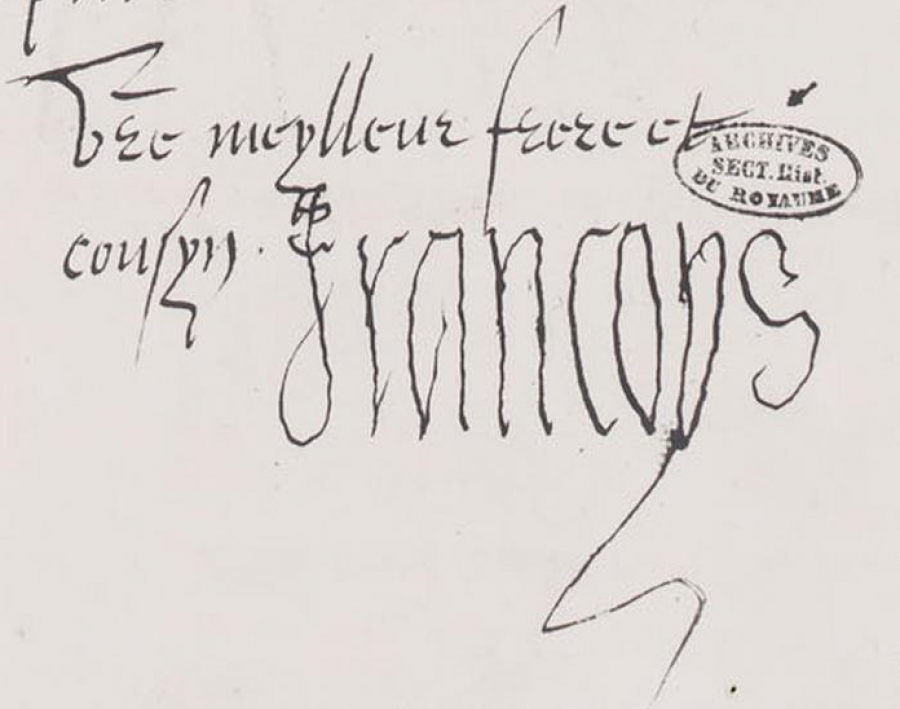 Firma de Francisco I cuando estaba enfermo, a los 45 años