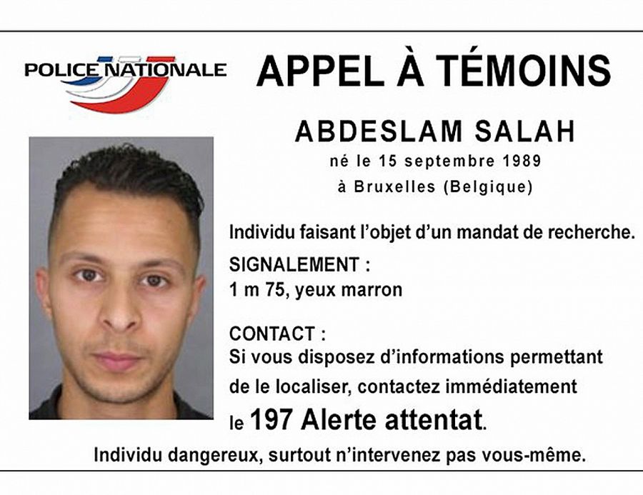 Orden pública de búsqueda de Salah Abdeslam, sospechos de participar en los atentados de París