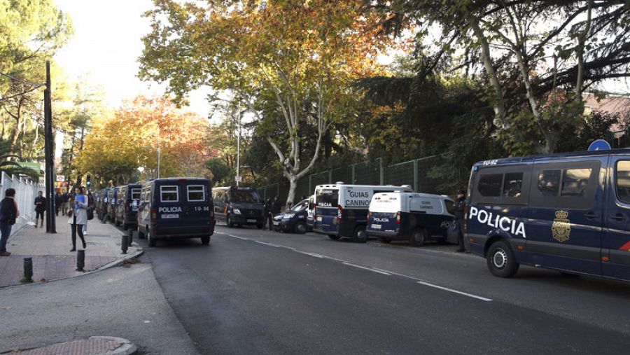 Imagen de la Ciudad Universitaria de Madrid durante el desalojo del colegio mayor.