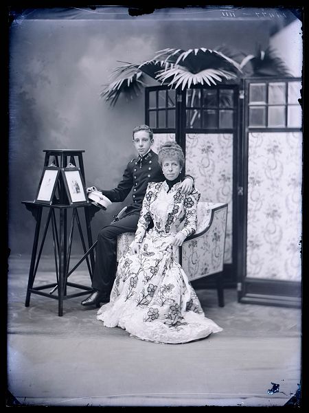Foto tomada por Christian Franzen de la reina María Cristina con Alfonso XIII