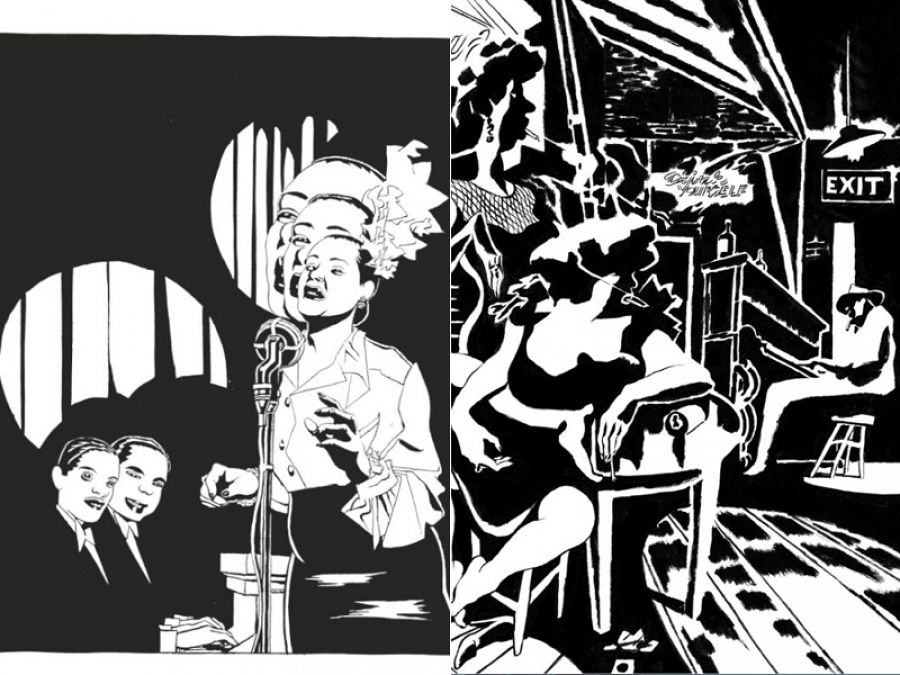 Ilustraciones de 'Billie Holiday', de Muñoz y Sampayo