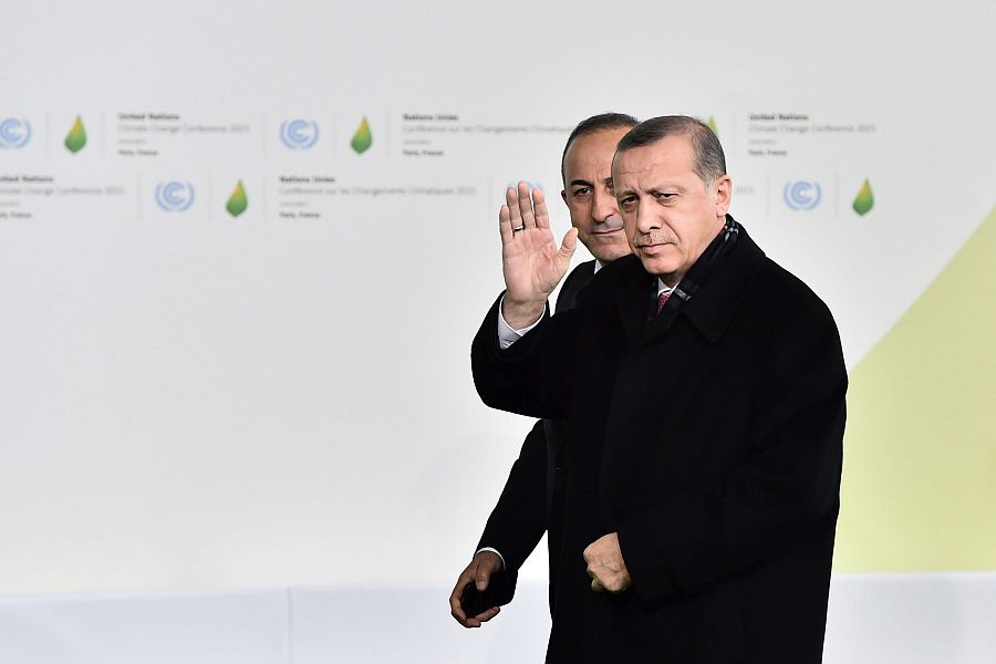 El presidente de Turquía, Recep Tayyip Erdogan, a su llegada a la Cumbre del Clima en París