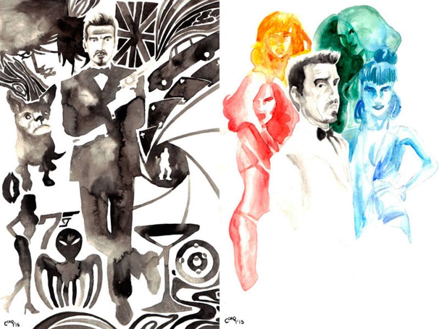 Ilustraciones de Entiman con Doc Pastor en la piel de 007