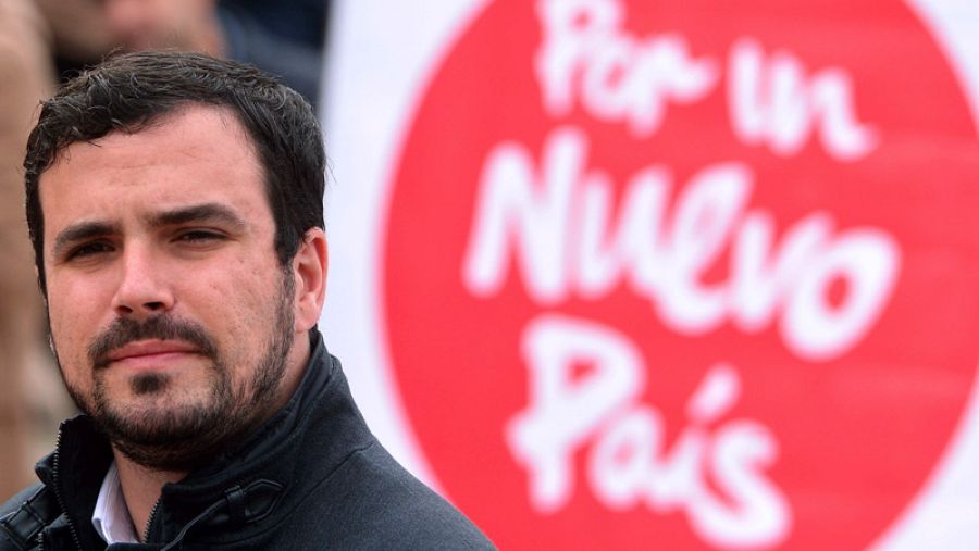 Garzón participa en un acto electoral de IU-Unidad Ppular en Madrid.