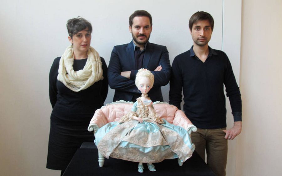 Cécile Berly, Benjamin Lacombe y Sébastien Perez en la exposición  'María Antonieta. Diario de una reina'