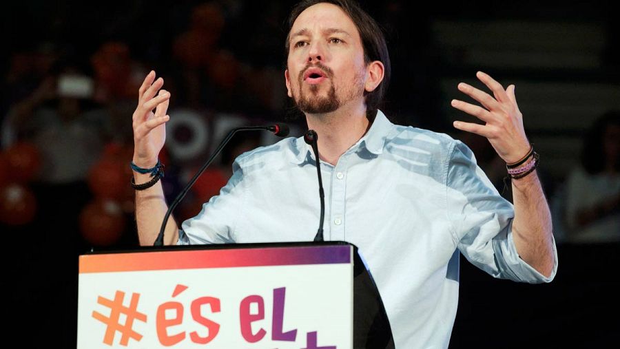 Iglesias, en Valencia, para cerrar su campaña electoral.