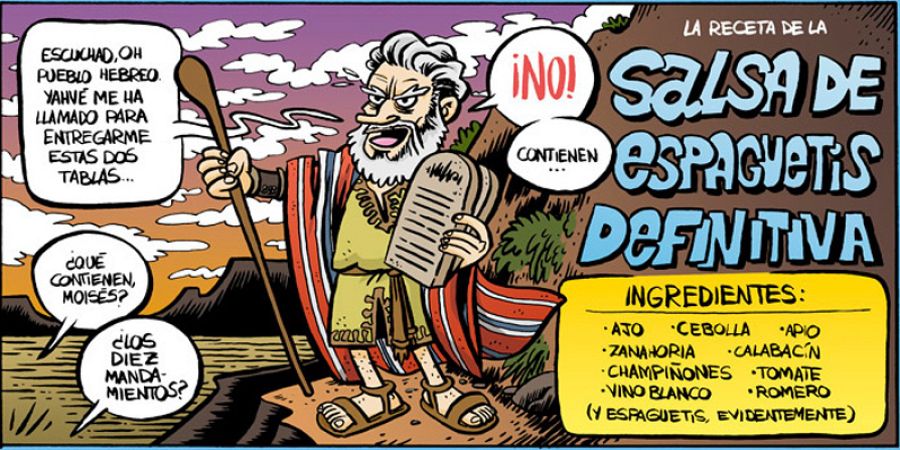 Moisés y su receta de la salsa de 'Espaguetis definitiva'