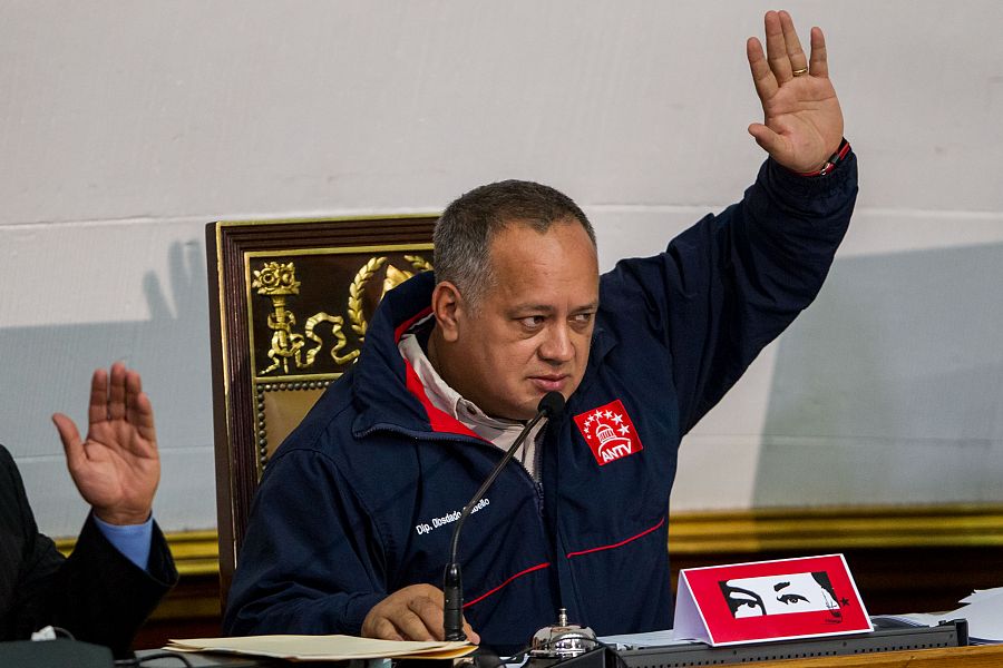 El presidente de la Asamblea Nacional de Venezuela, Diosdado Cabello, durante una reunión de la cámara