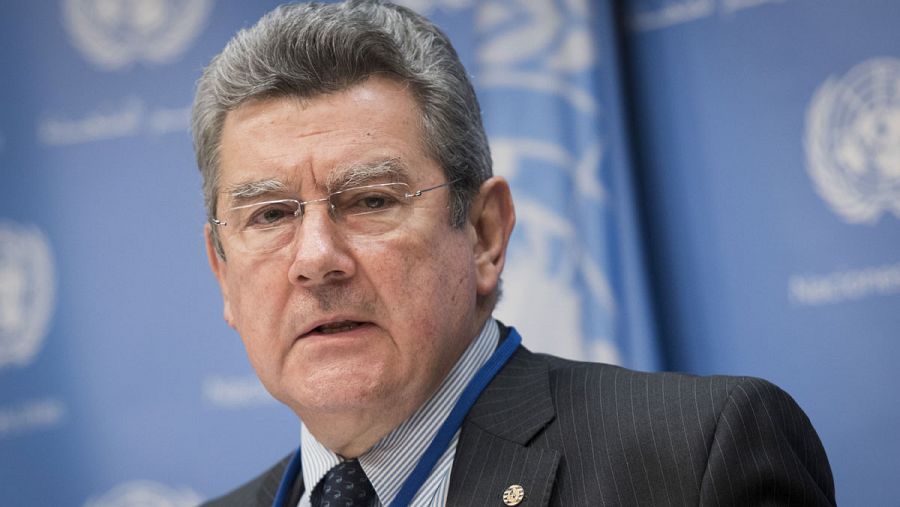 Elbio Rosselli embajador ante Naciones Unidas de Uruguay país que este mes preside el Consejo de Seguridad de la ONU.