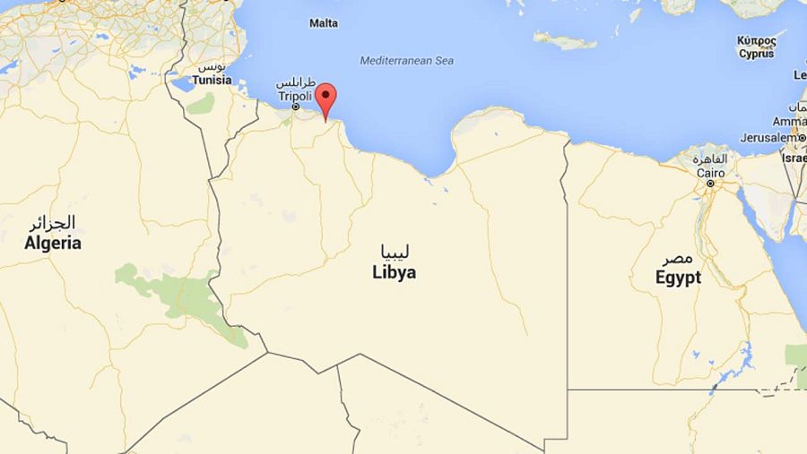 Localización de la ciudad de Zliten, en Libia (Google Maps)