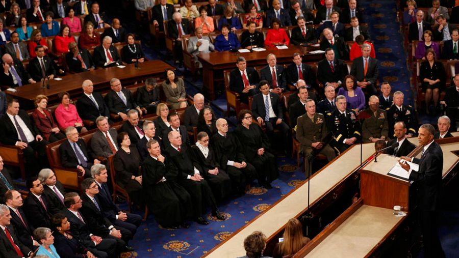 El Congreso de los Diputados de EE.UU., durante el discurso de Obama