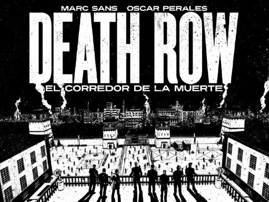 Doble página de 'Death Row' que simula los títulos de crédito de una película