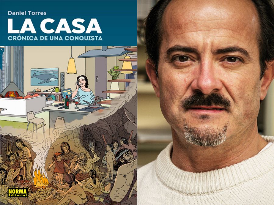 Portada de 'La casa' y retrato de su autor, Daniel Torres