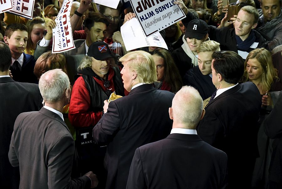 El aspirante republicano Donald Trump, durante un acto en Tulsa