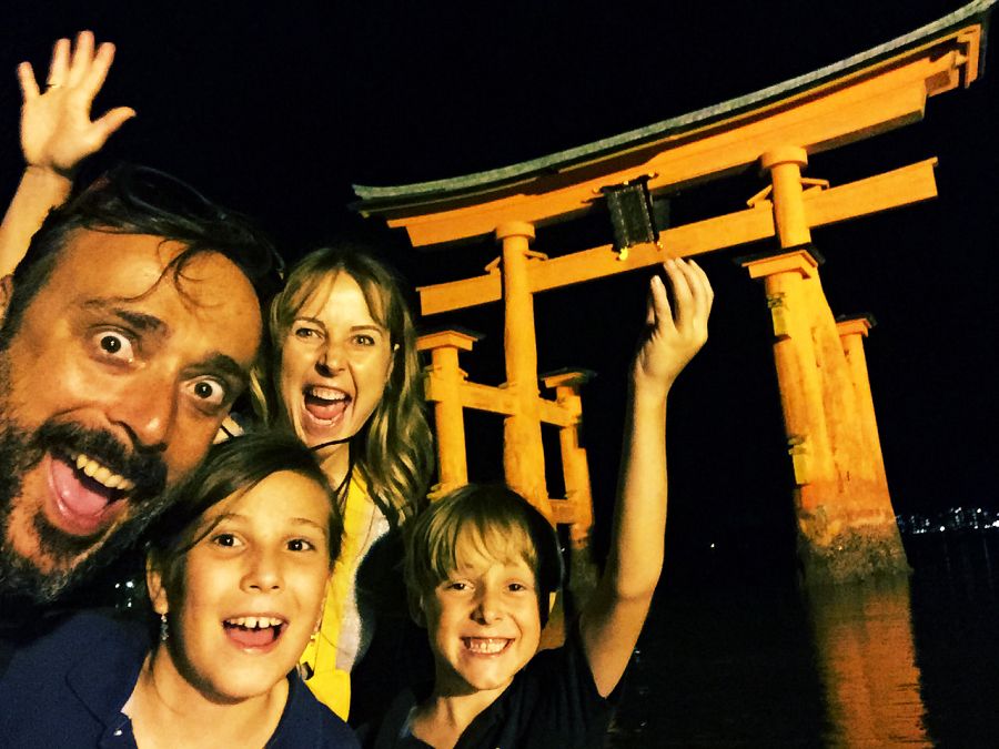 La familia en  Miyajima