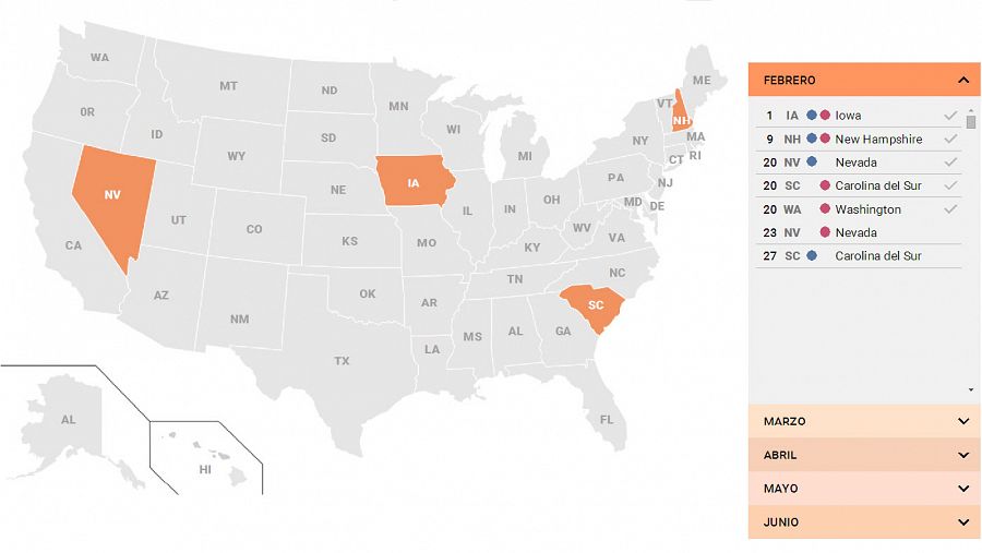 Ver el mapa interactivo de los resultados electorales en EE.UU.