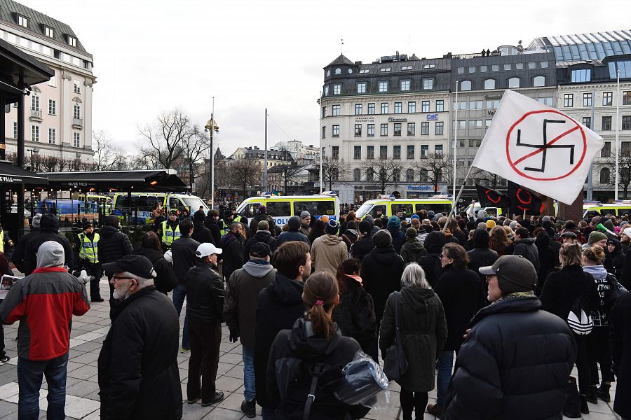 Concentración en Estocolmo contra el movimiento xenófobo denominado 