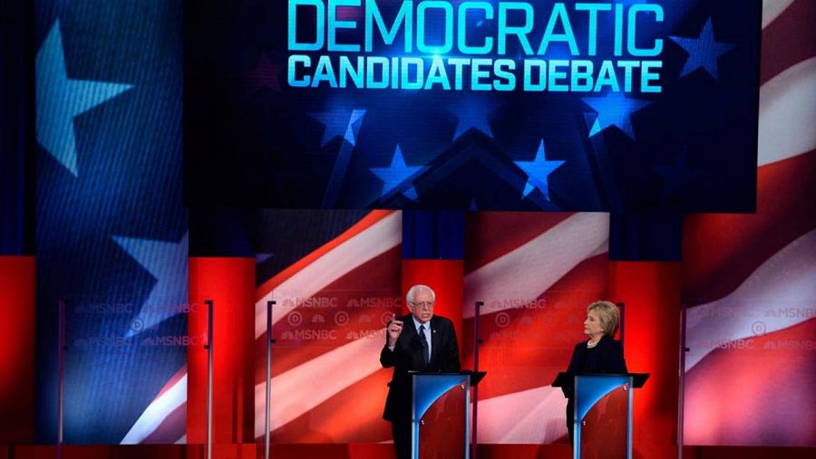Quinto debate demócrata, con duelo entre Clinton y Sanders
