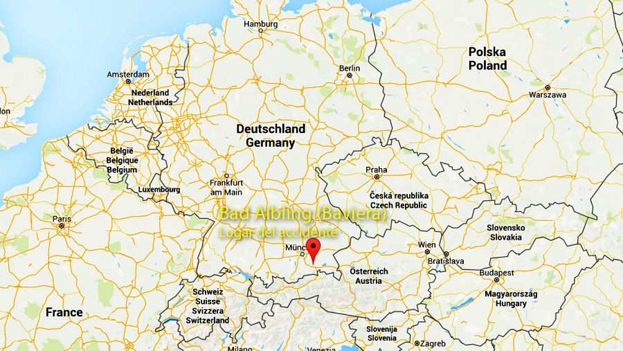 La localidad alemana de Bad Aibling en Baviera, lugar del accidente ferroviario este martes