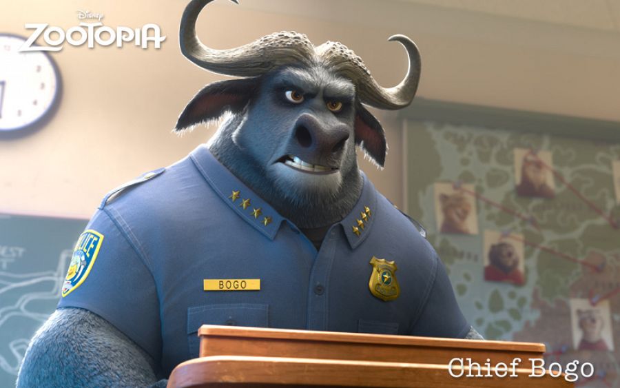 El jefe de policía, un búfalo llamado Bogo