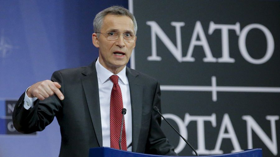 El secretario general de la OTAN, Jens Stoltenberg, ofrece una rueda de prensa en la sede de la Alianza Atlántica en Bruselas