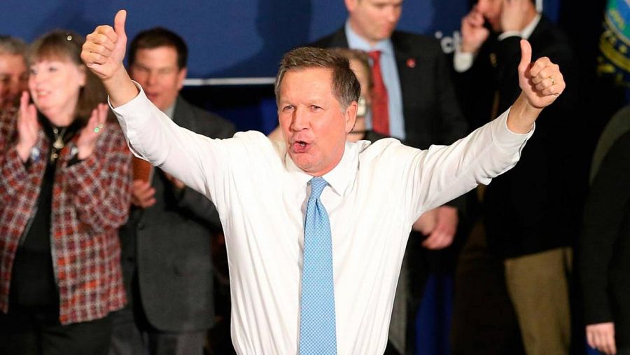 John Kasich vivió una gran noche y finalizó en segunda posición en el bando republicano