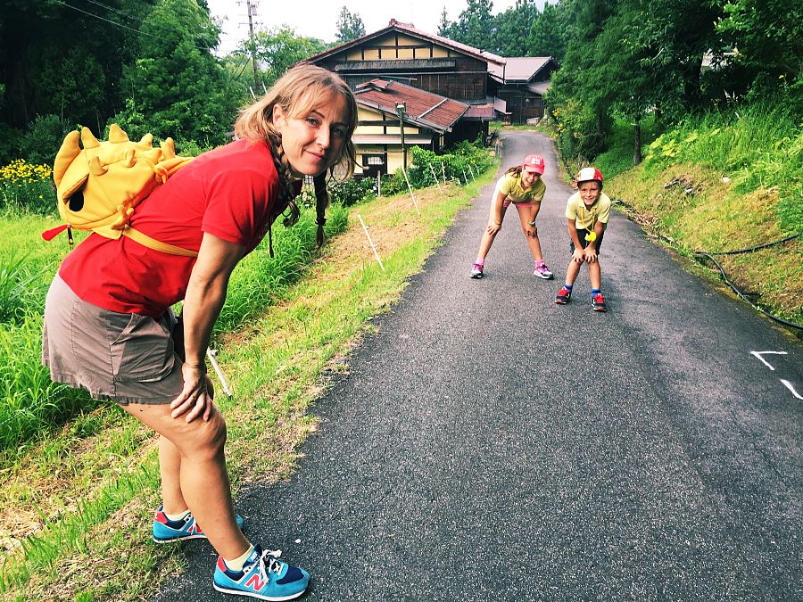 Sonia, Candela y Mateo en Nakashendo