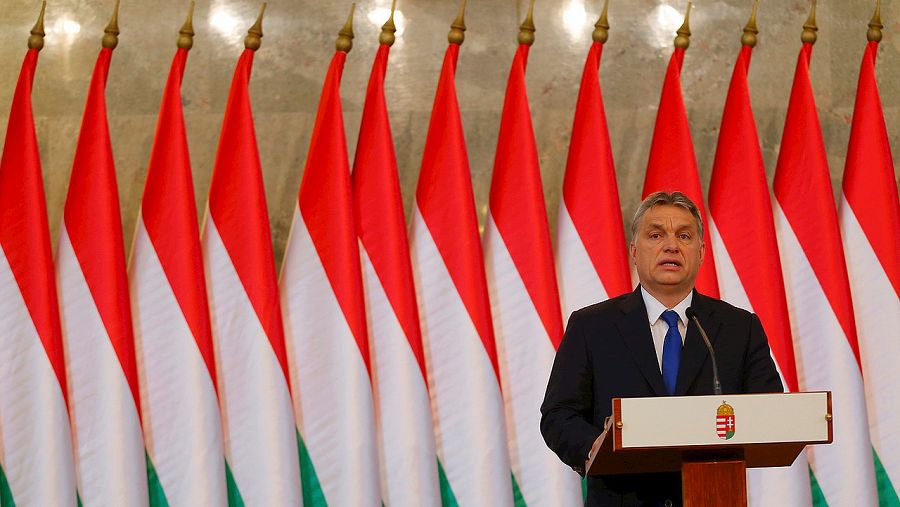 El primer ministro húngaro, Víctor Orban, en rueda de prensa en Budapest, el 24 de febrero de 2016. Reuters/Laszlo Balogh