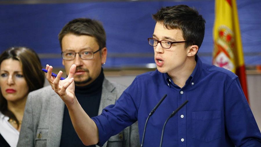 Iñigo Errejón, en la rueda de prensa en el Congreso de los Diputados.