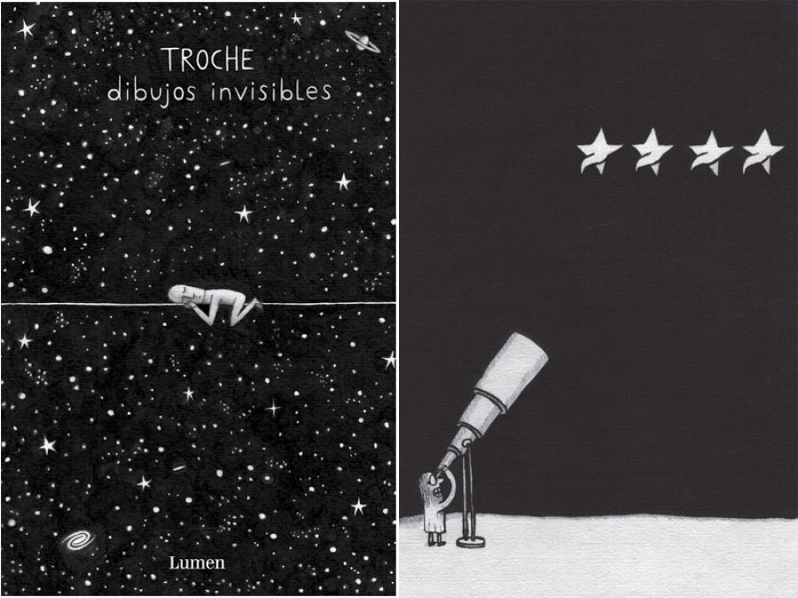 Portada y página de 'Dibujos invisibles'