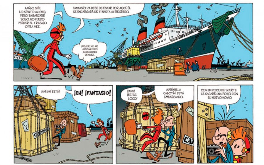 Viñetas de 'Spirou: Pánico en el Atlántico'