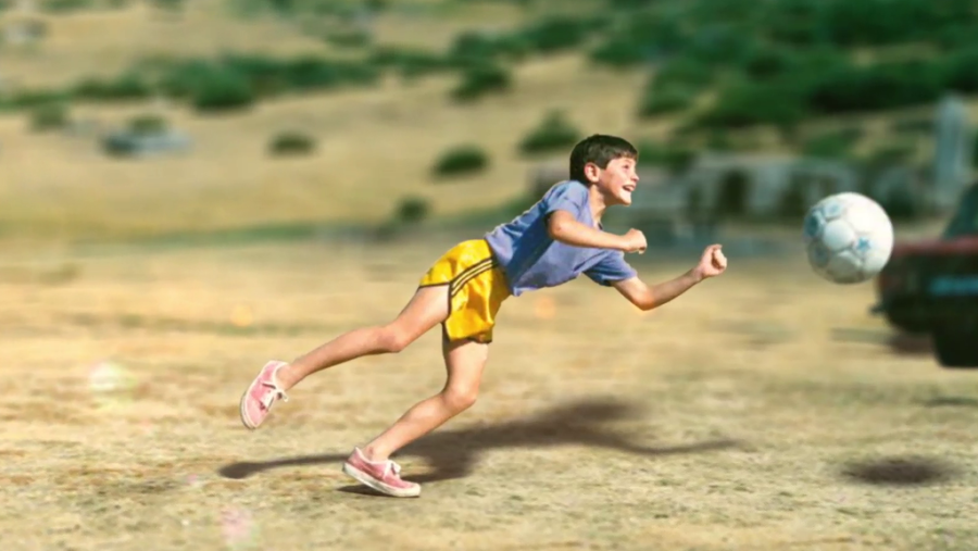 De niño, haciendo una parada