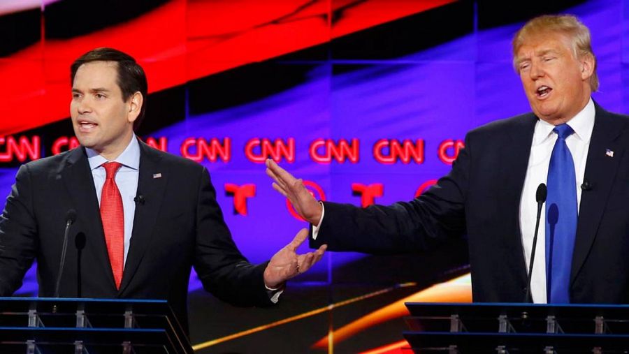 Marco Rubio ha intentado frenar a Donald Trump en el debate republicano.